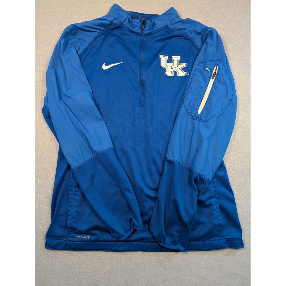 Nike Pullover Mens M Blue Kentucky Wildcats Dri-FIT 1/4 Zip Jacket Good